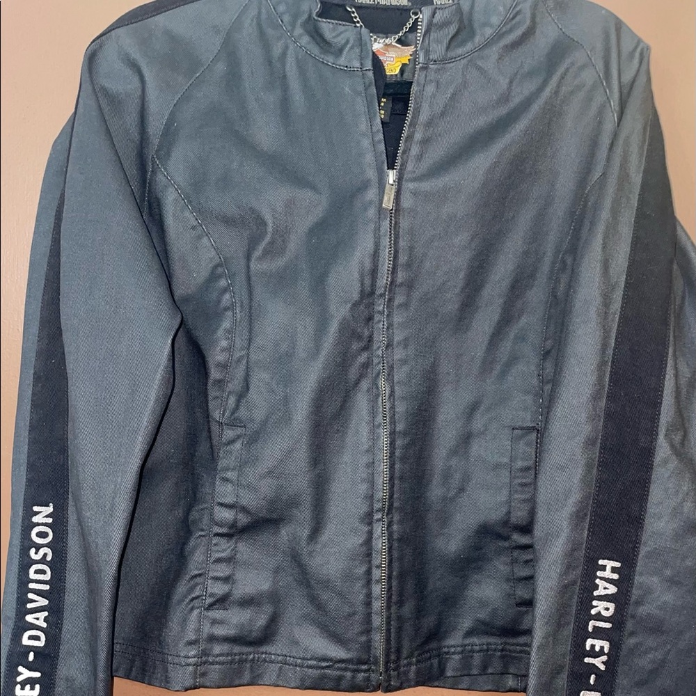 Harley Davidson Black Waxed Womens Jacket (XL)